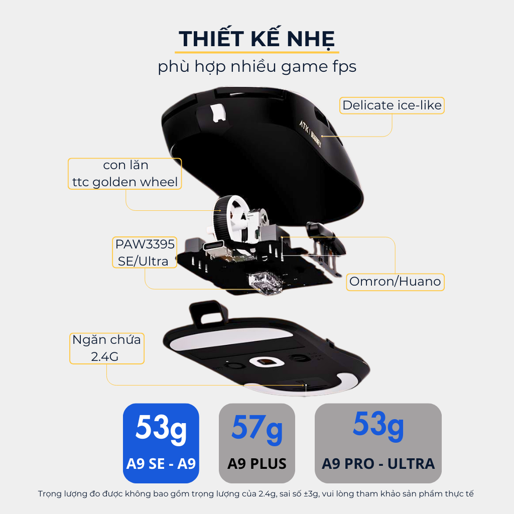 Chuột ATK Blazing Sky A9 Ultra Wireless