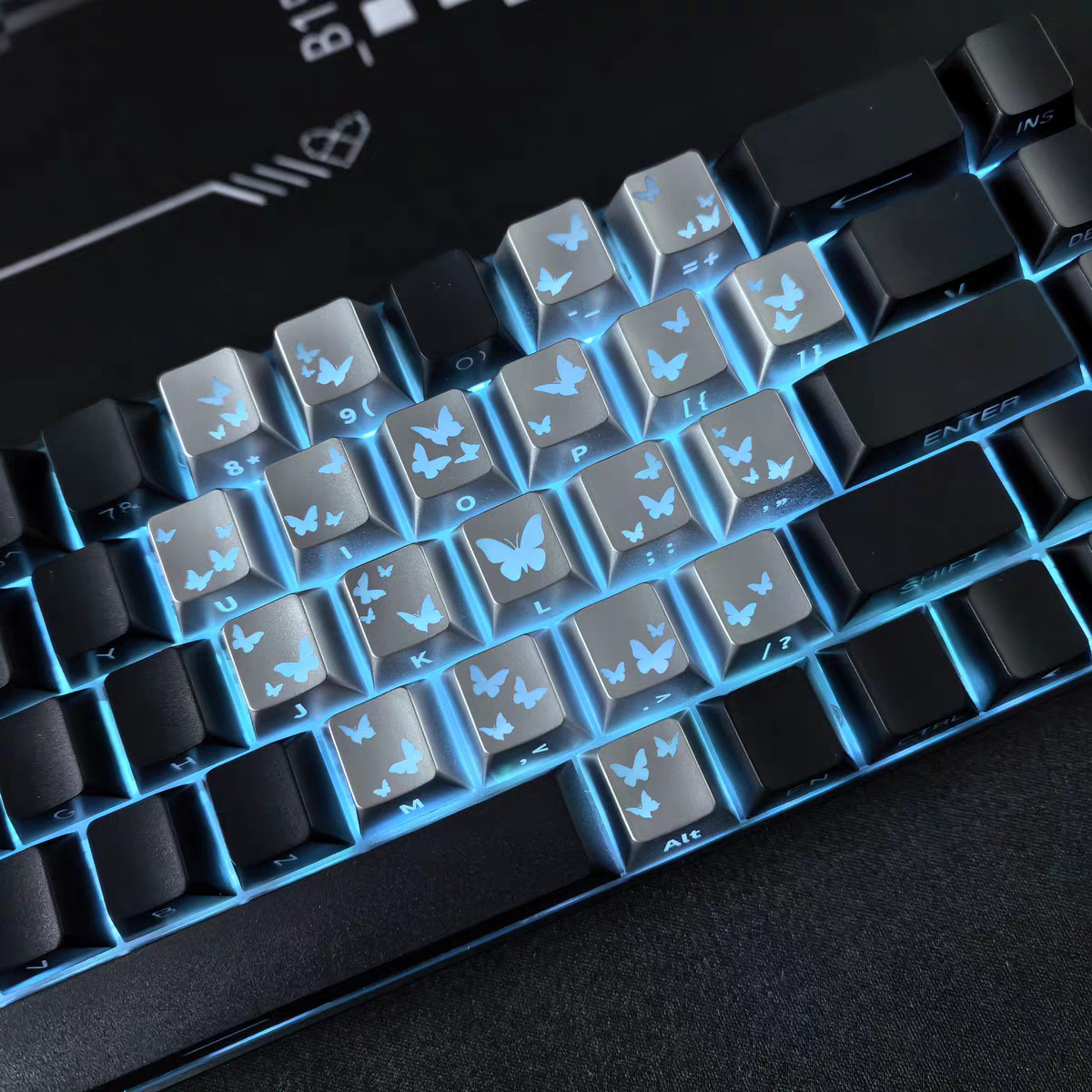 Keycaps Trong Suốt Bướm Clove – Xuyên Sáng Trái Tim | Keycap Profile Cherry | Chất Liệu PC Cao Cấp Cho Bàn Phím Cơ